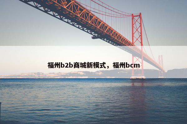 福州b2b商城新模式，福州bcm