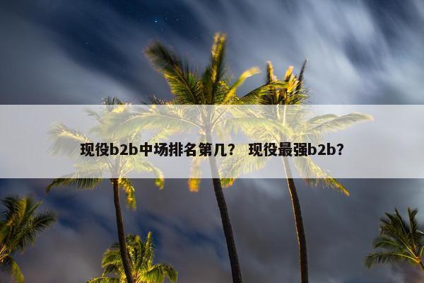 现役b2b中场排名第几? 现役最强b2b?