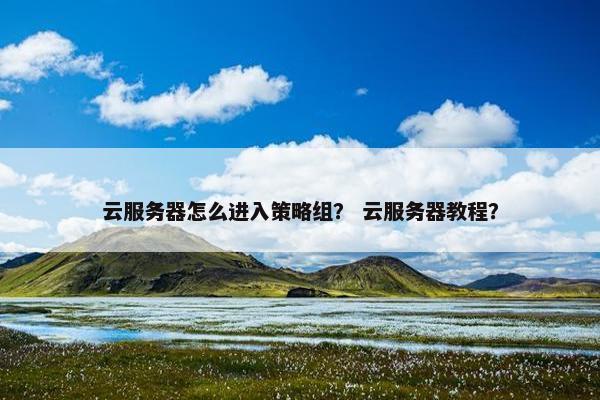 云服务器怎么进入策略组? 云服务器教程?
