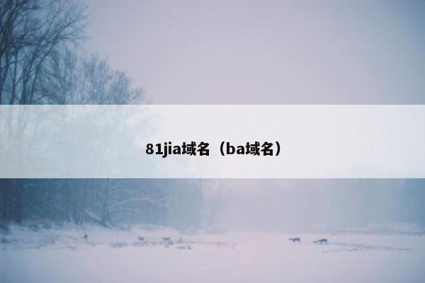 81jia域名（ba域名）