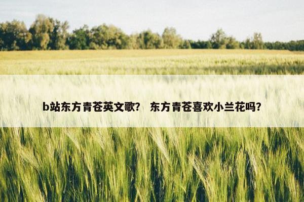 b站东方青苍英文歌? 东方青苍喜欢小兰花吗?