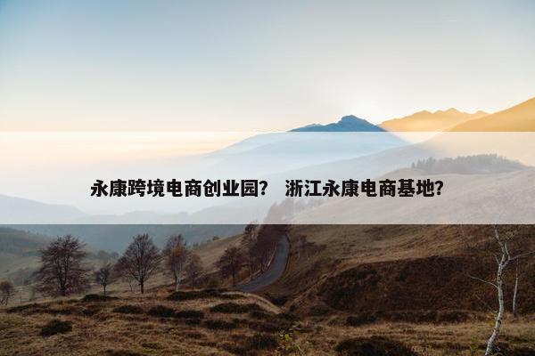 永康跨境电商创业园？ 浙江永康电商基地？