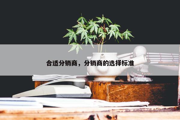 合适分销商,分销商的选择标准