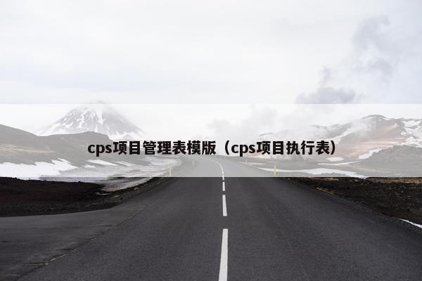 cps项目管理表模版(cps项目执行表)
