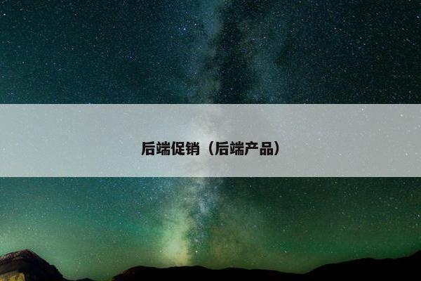 后端促销(后端产品)