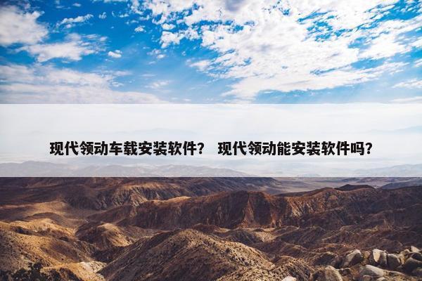 现代领动车载安装软件? 现代领动能安装软件吗?