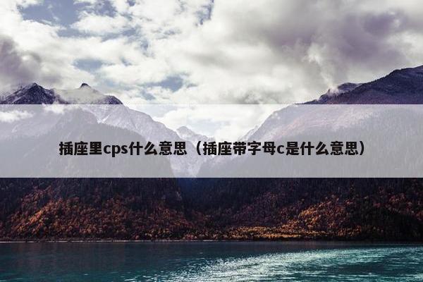 插座里cps什么意思（插座带字母c是什么意思）