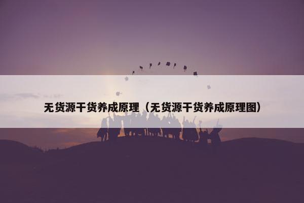 无货源干货养成原理(无货源干货养成原理图)