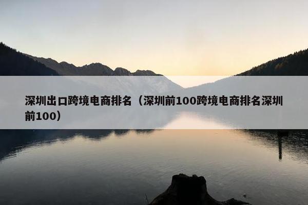 深圳出口跨境电商排名(深圳前100跨境电商排名深圳前100)