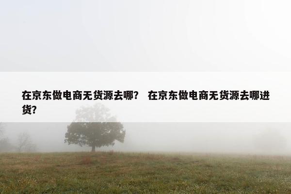 在京东做电商无货源去哪? 在京东做电商无货源去哪进货?