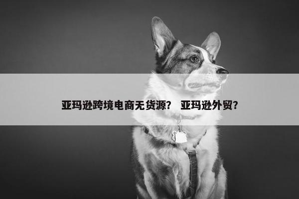 亚玛逊跨境电商无货源? 亚玛逊外贸?