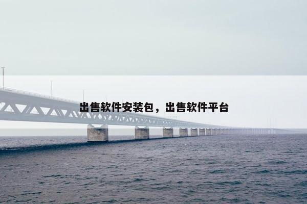 出售软件安装包,出售软件平台