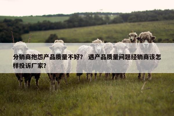 分销商抱怨产品质量不好? 遇产品质量问题经销商该怎样投诉厂家?