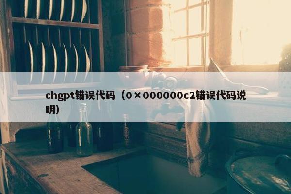 chgpt错误代码(0×000000c2错误代码说明)