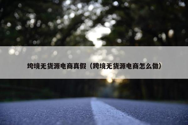 垮境无货源电商真假（跨境无货源电商怎么做）