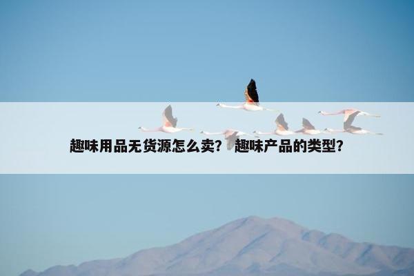 趣味用品无货源怎么卖? 趣味产品的类型?