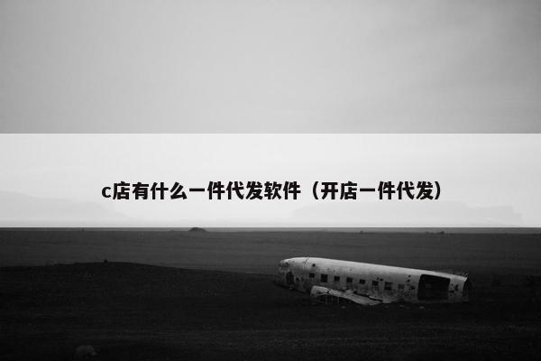 c店有什么一件代发软件(开店一件代发)