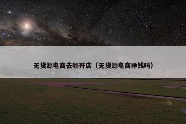 无货源电商去哪开店（无货源电商挣钱吗）