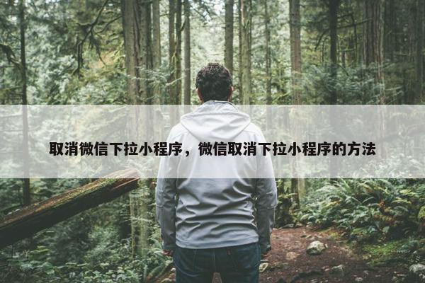取消微信下拉小程序，微信取消下拉小程序的方法