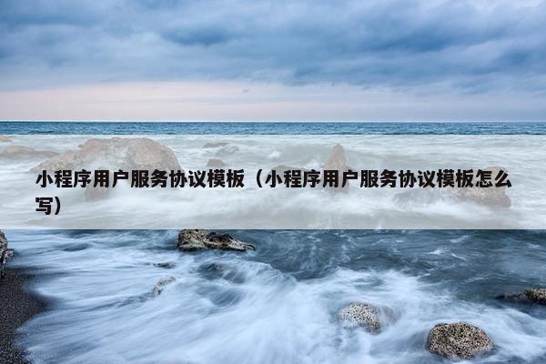 小程序用户服务协议模板（小程序用户服务协议模板怎么写）