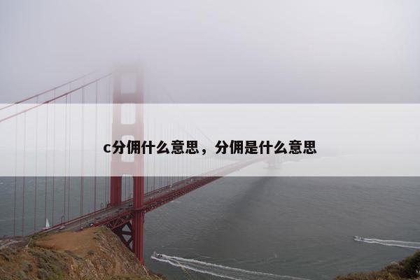 c分佣什么意思，分佣是什么意思