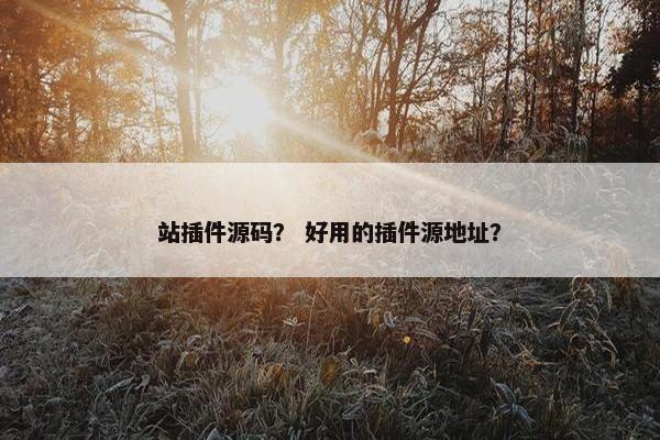 站插件源码? 好用的插件源地址? 站插件源码? 好用的插件源地址?