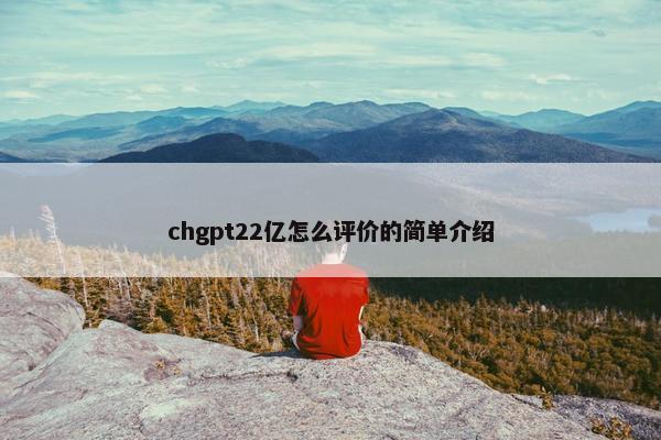 chgpt22亿怎么评价的简单介绍 chgpt22亿怎么评价的简单介绍