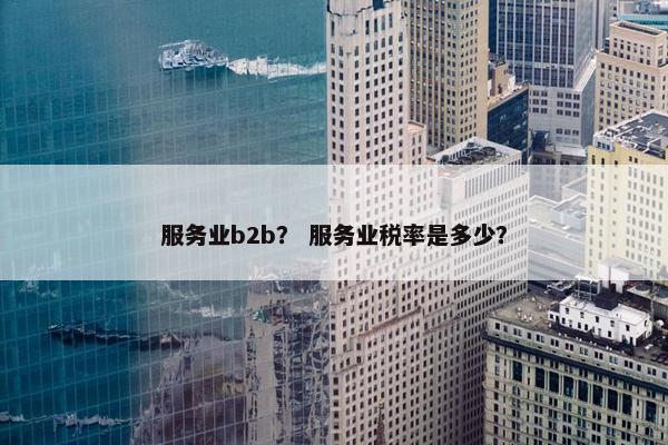 服务业b2b？ 服务业税率是多少？