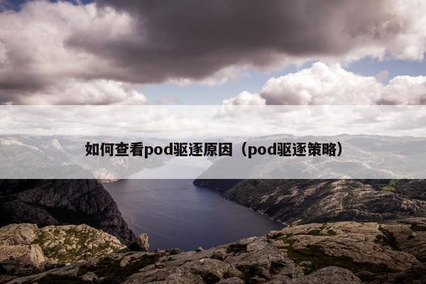 如何查看pod驱逐原因（pod驱逐策略）
