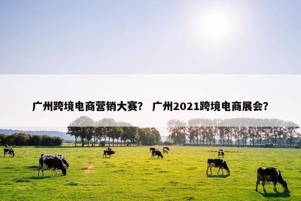 广州跨境电商营销大赛？ 广州2021跨境电商展会？