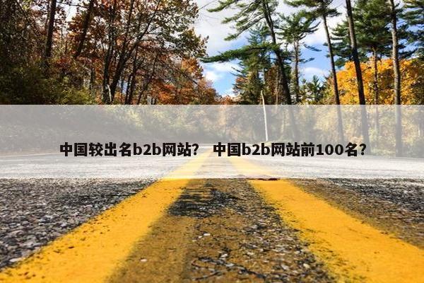中国较出名b2b网站？ 中国b2b网站前100名？