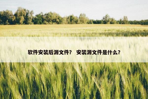 软件安装后源文件？ 安装源文件是什么？