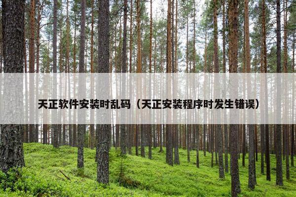 天正软件安装时乱码（天正安装程序时发生错误）