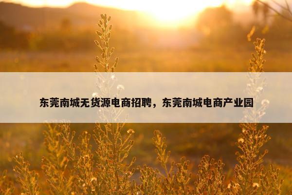 东莞南城无货源电商招聘,东莞南城电商产业园 东莞南城无货源电商招聘,东莞南城电商产业园